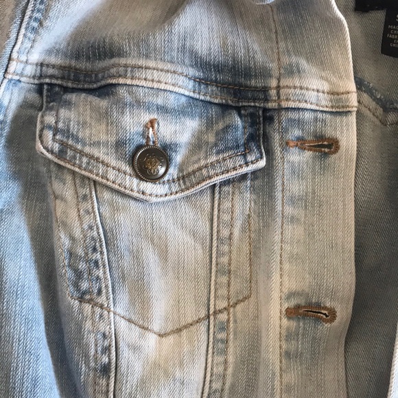 Jessica Simpson blue pixie crop denim jean jacket - Picture 5 of 8